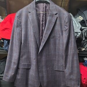 Joseph Abboud Men's Dark Purple Check Blazer